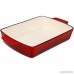 Sunnydaze Enameled Cast Iron 11.5 Deep Baking Dish Roaster/Lasagna Pan Red - B06XWMFYJR